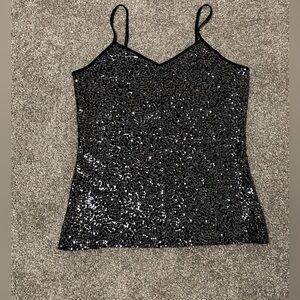 Express silver/black tank top.